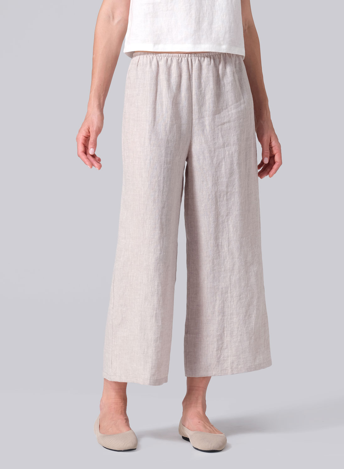 Linen Straight Cropped Pants