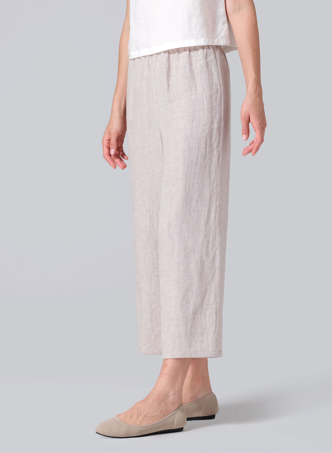 Linen Straight Cropped Pants