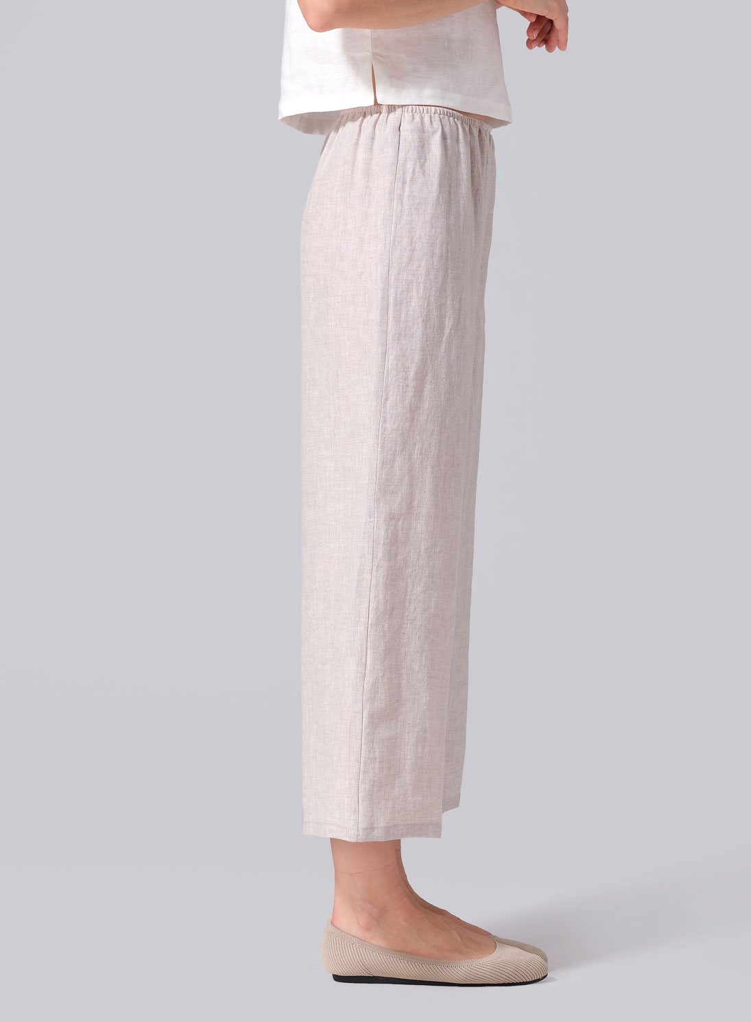 Linen Straight Cropped Pants