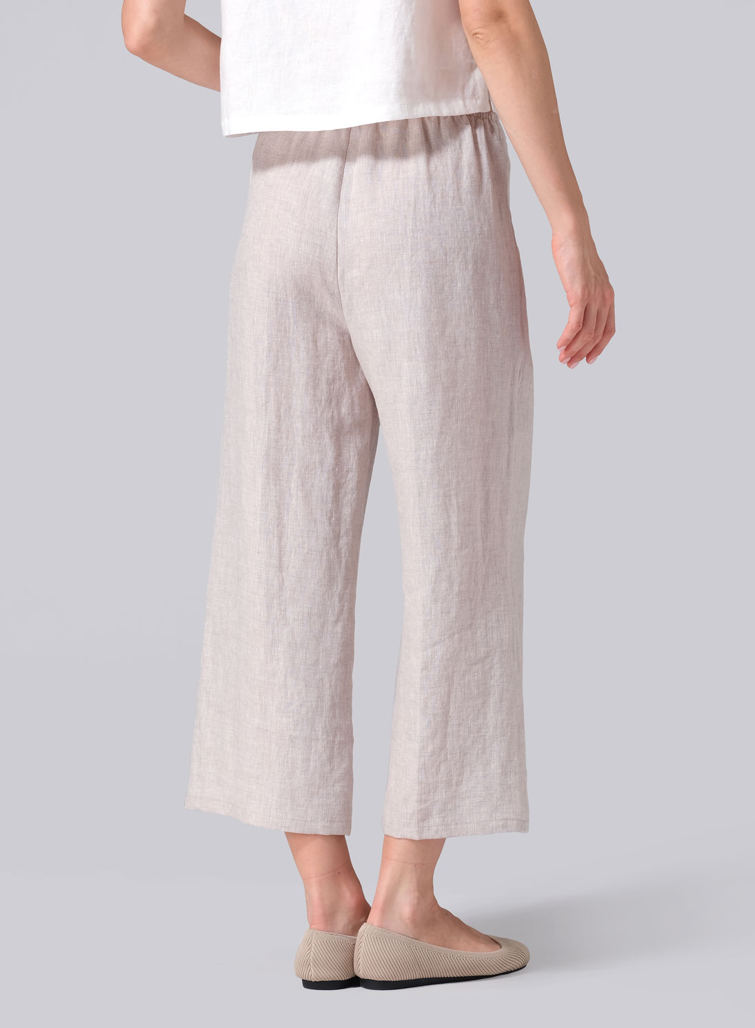 Linen Straight Cropped Pants