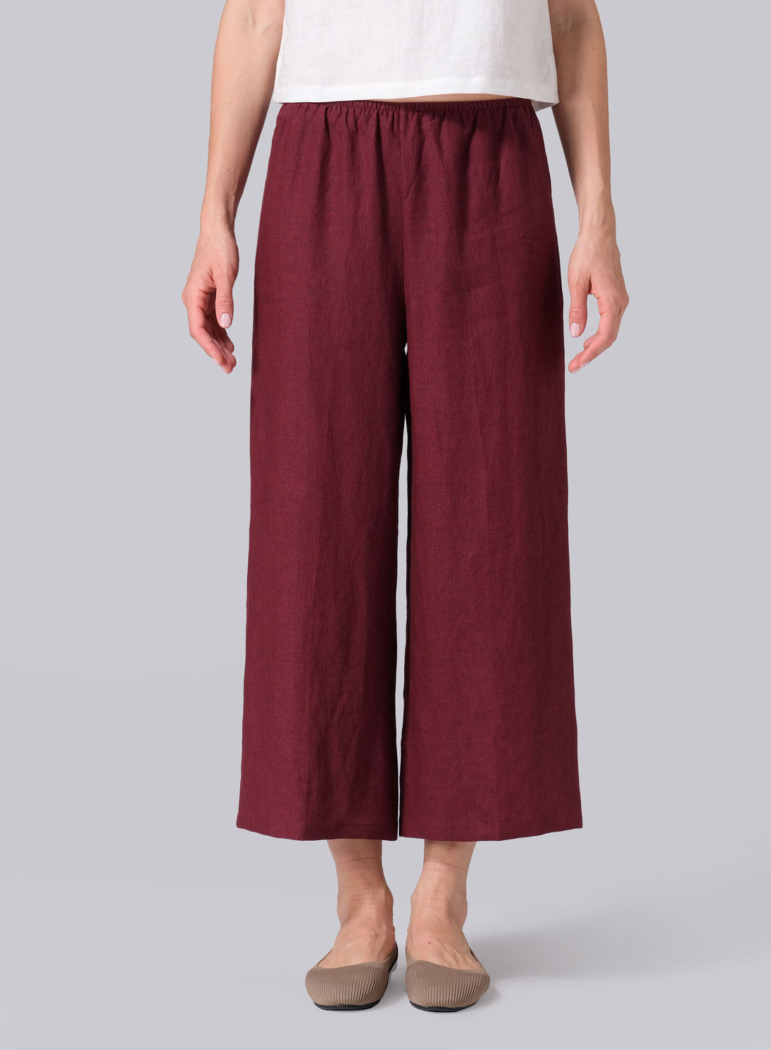 Linen Straight Cropped Pants