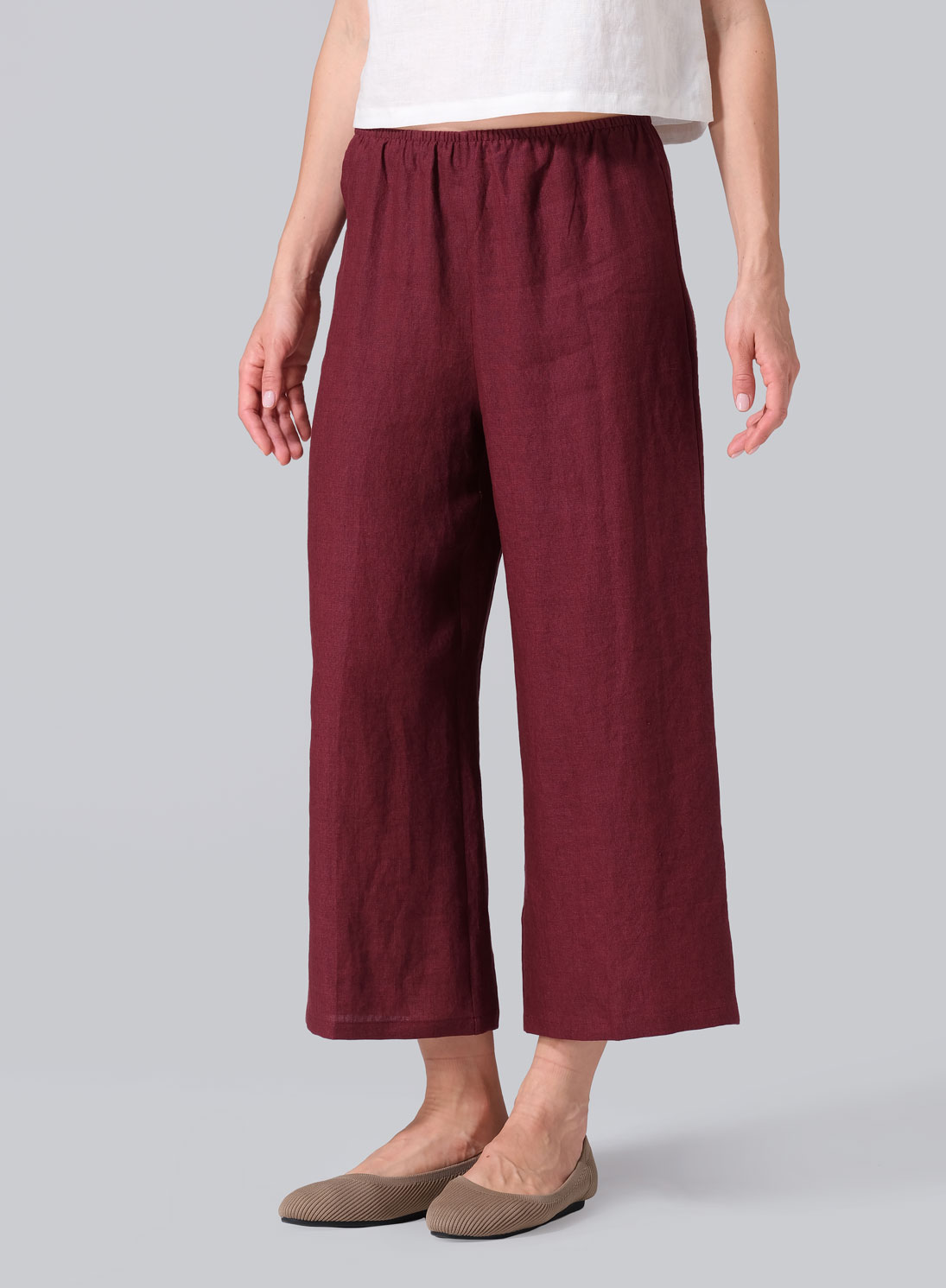 Linen Straight Cropped Pants