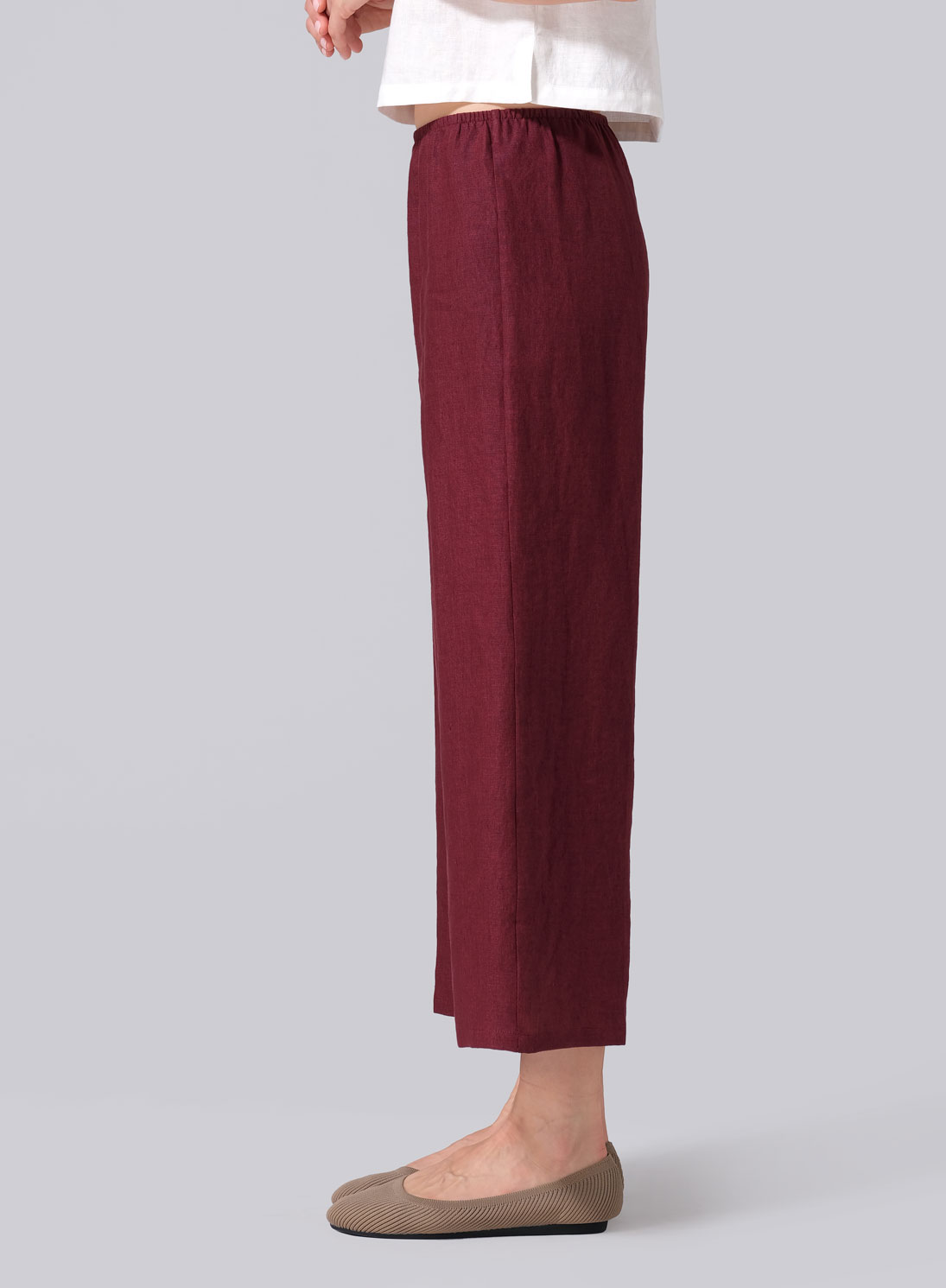 Linen Straight Cropped Pants