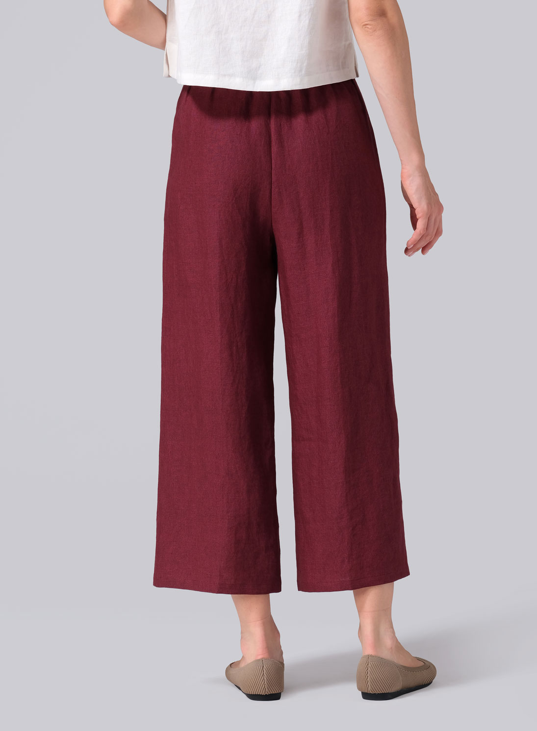 Linen Straight Cropped Pants