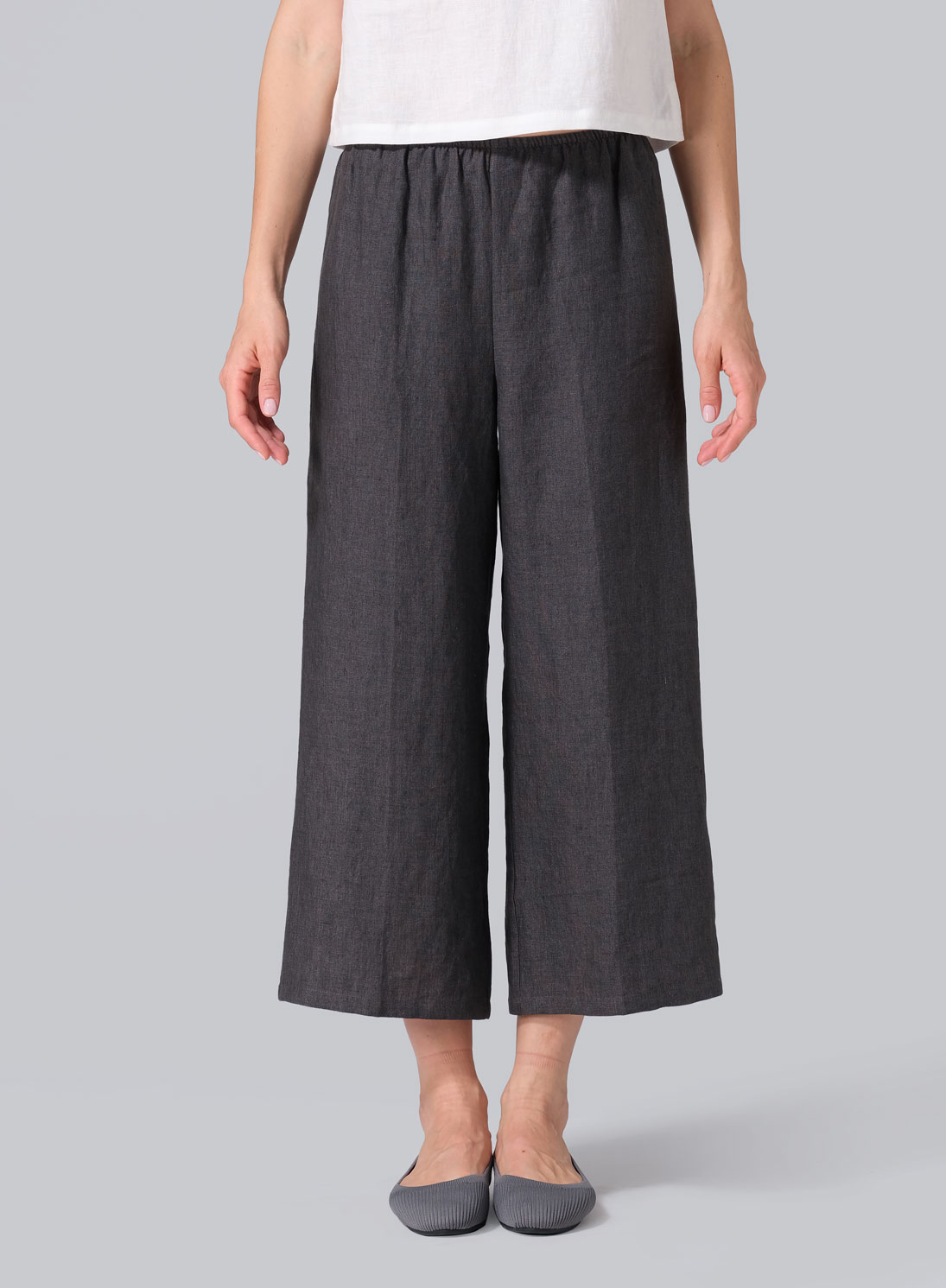 Linen Straight Cropped Pants