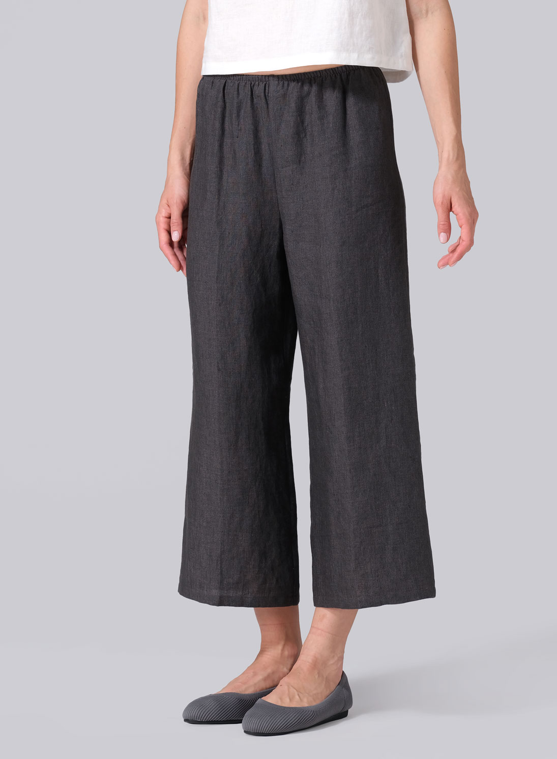 Linen Straight Cropped Pants