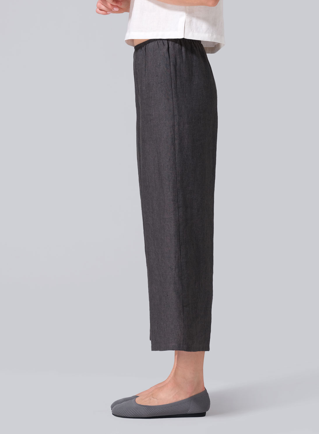 Linen Straight Cropped Pants