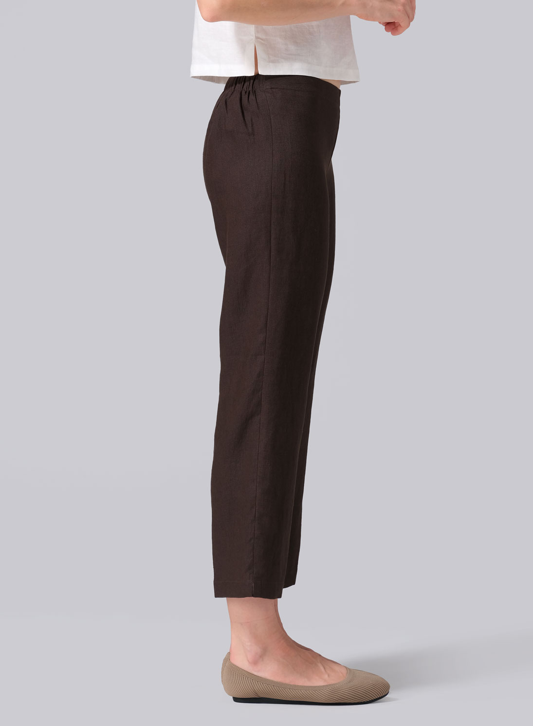 Linen Slim Cropped Length Pants