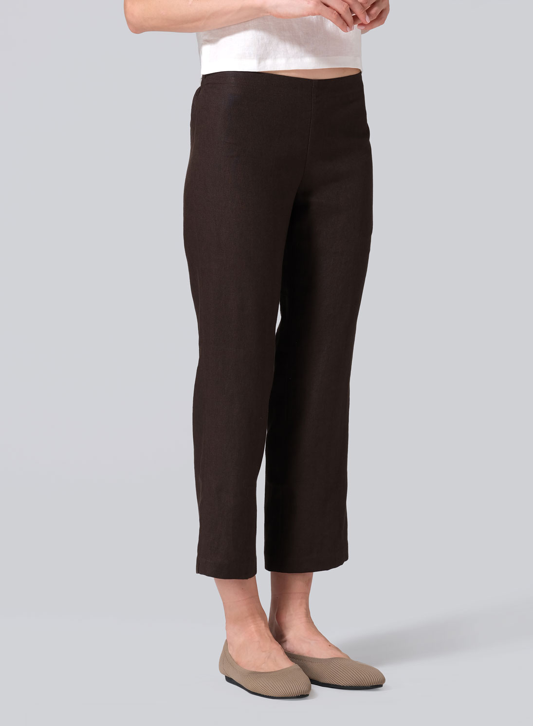 Linen Slim Cropped Length Pants