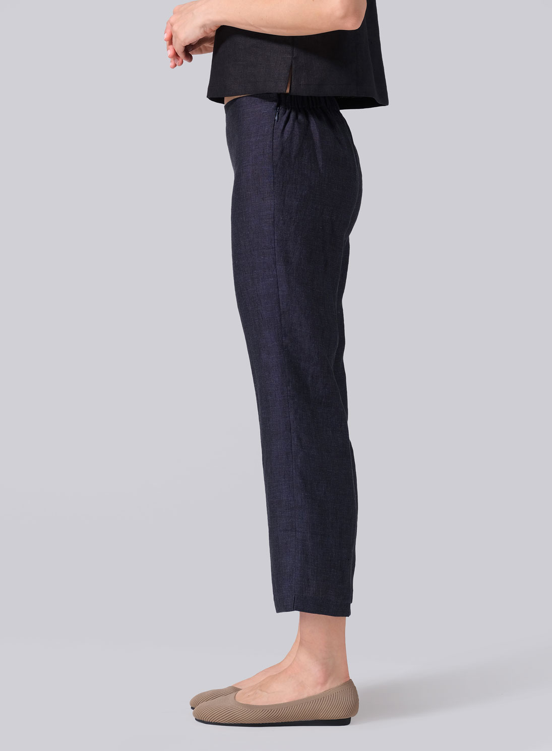 Linen Slim Cropped Length Pants