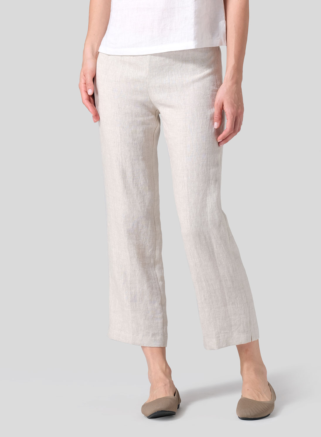 Linen Slim Cropped Length Pants