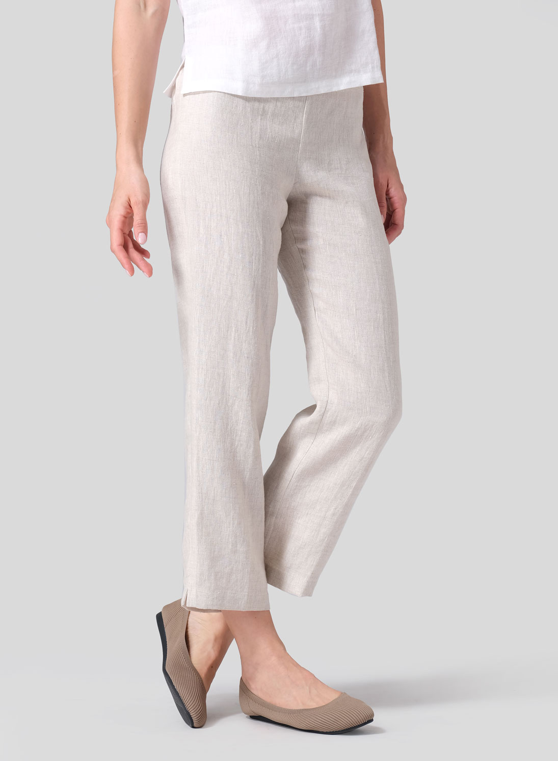 Linen Slim Cropped Length Pants