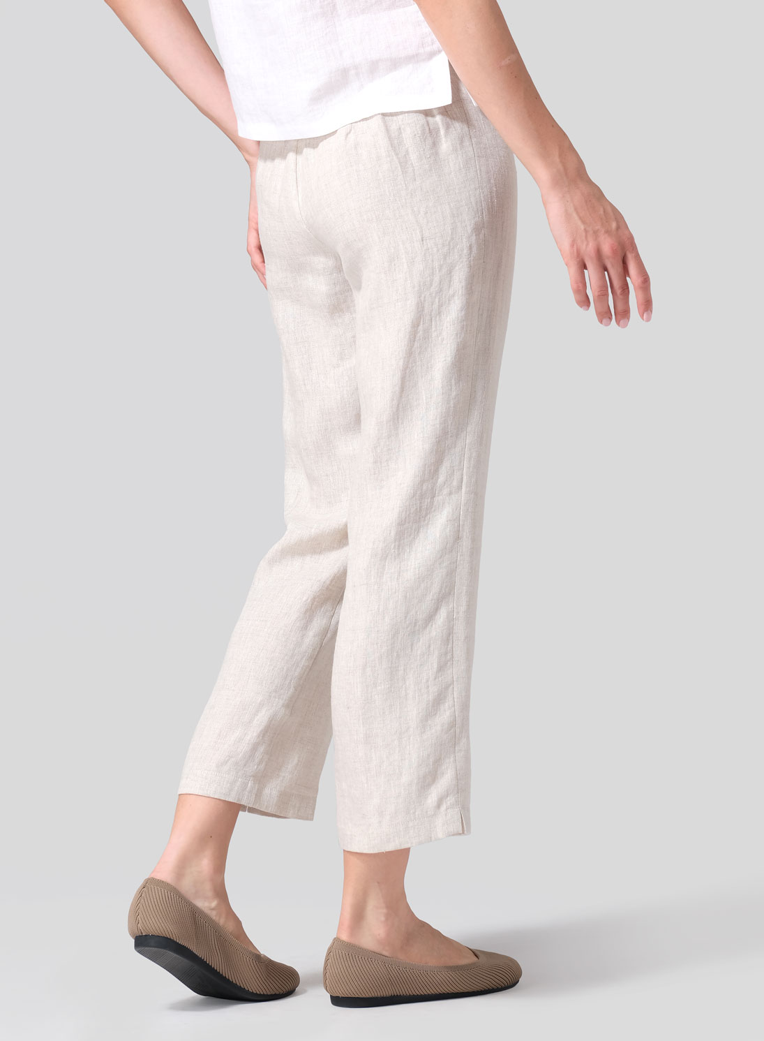 Linen Slim Cropped Length Pants