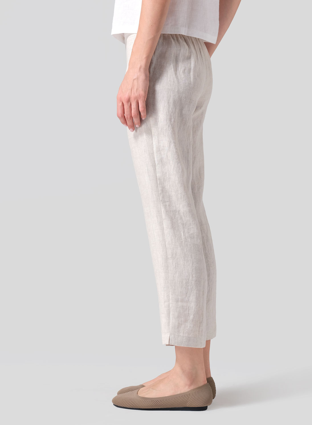 Linen Slim Cropped Length Pants