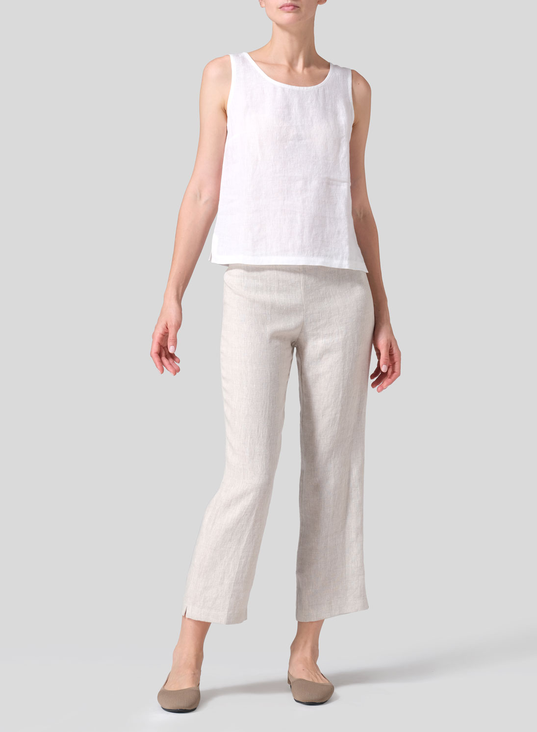 Linen Slim Cropped Length Pants