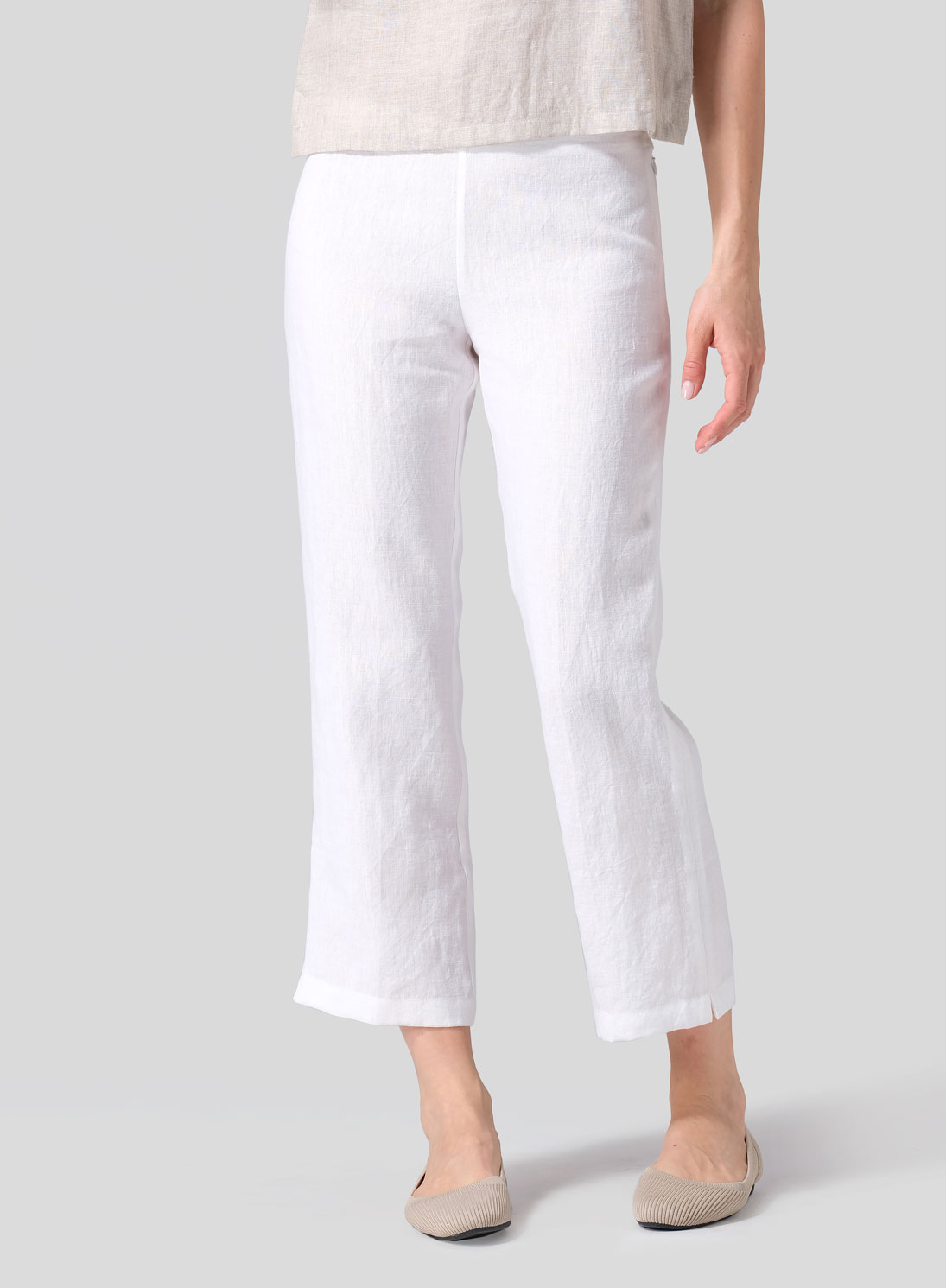 Linen Slim Cropped Length Pants