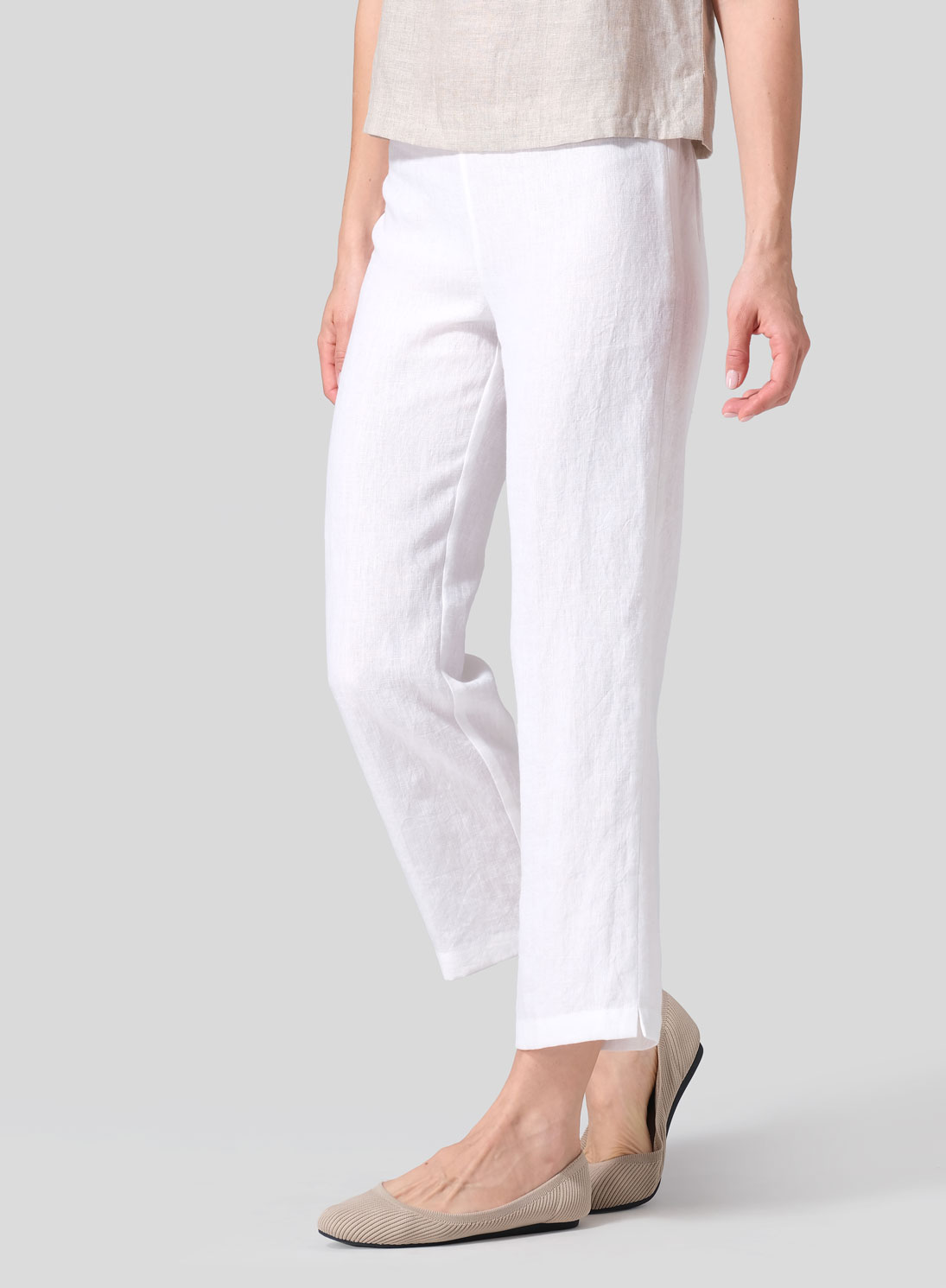 Linen Slim Cropped Length Pants