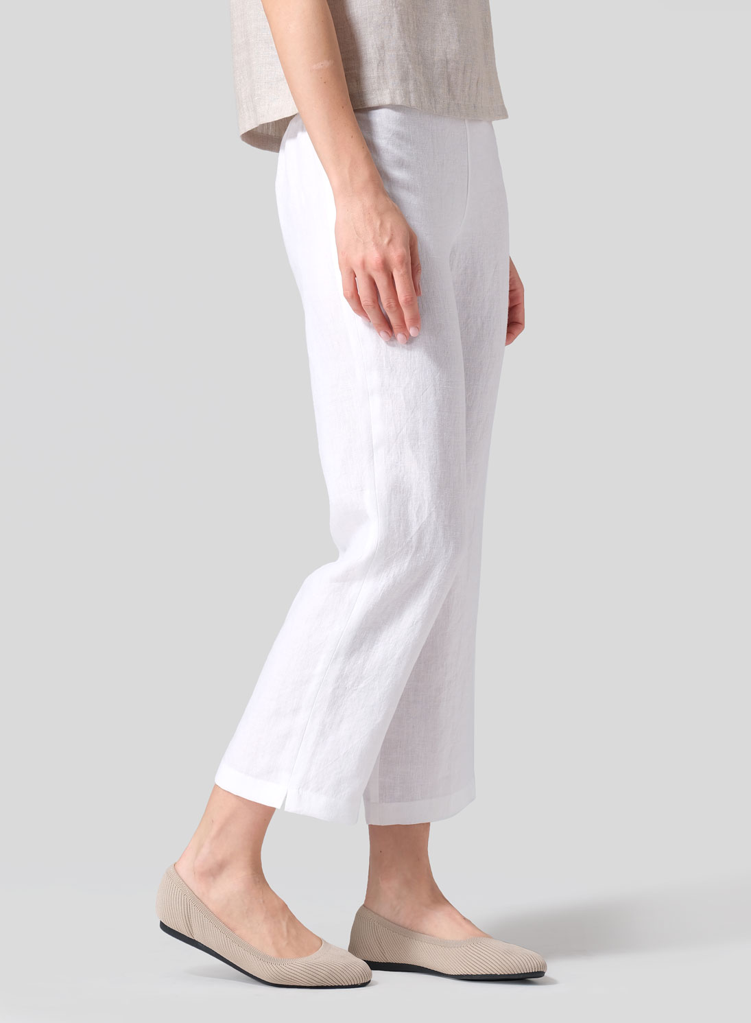 Linen Slim Cropped Length Pants