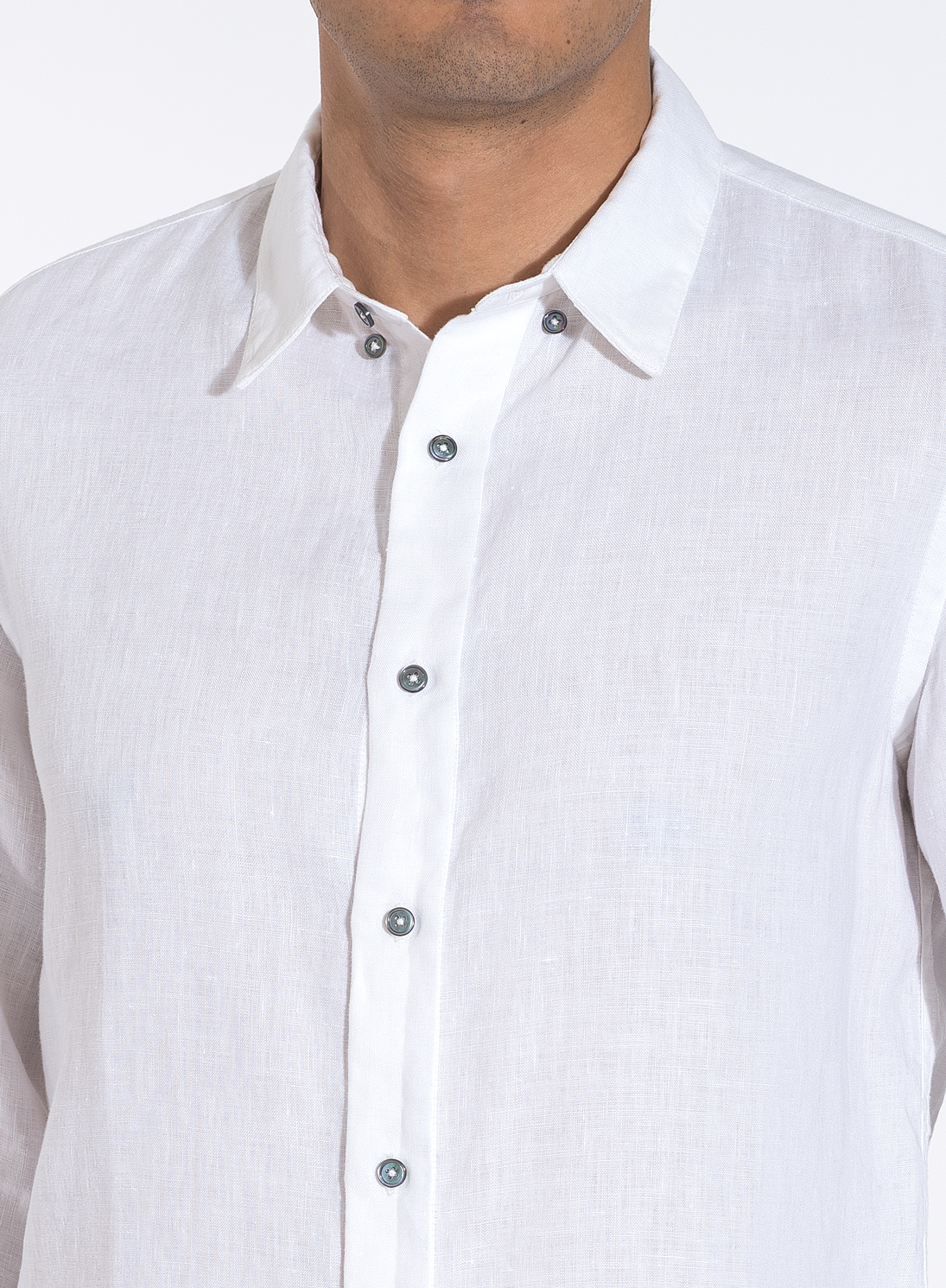 Three Quarter Sleeve Linen Men Shirt