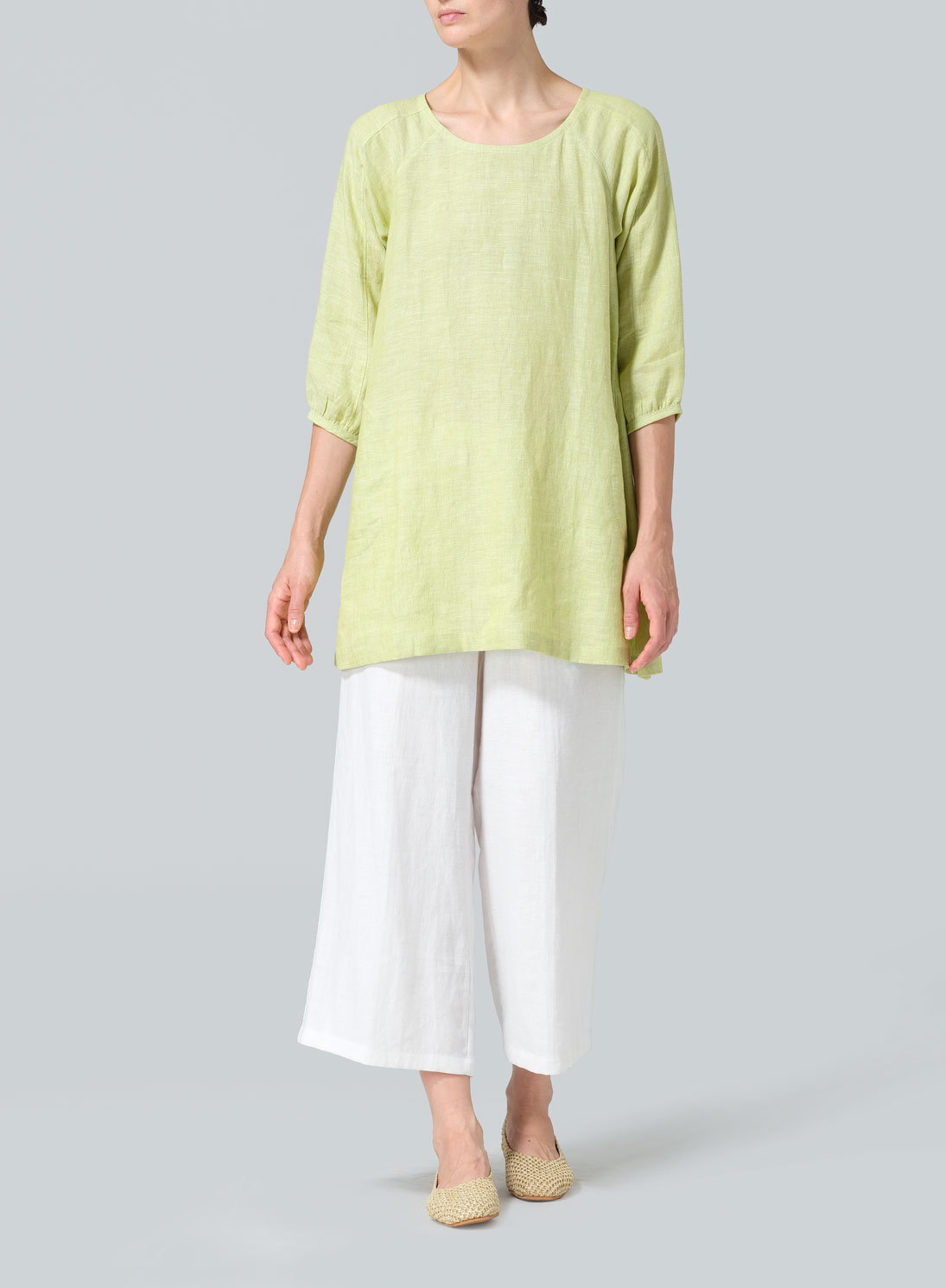 Linen Elbow Sleeve Tunic