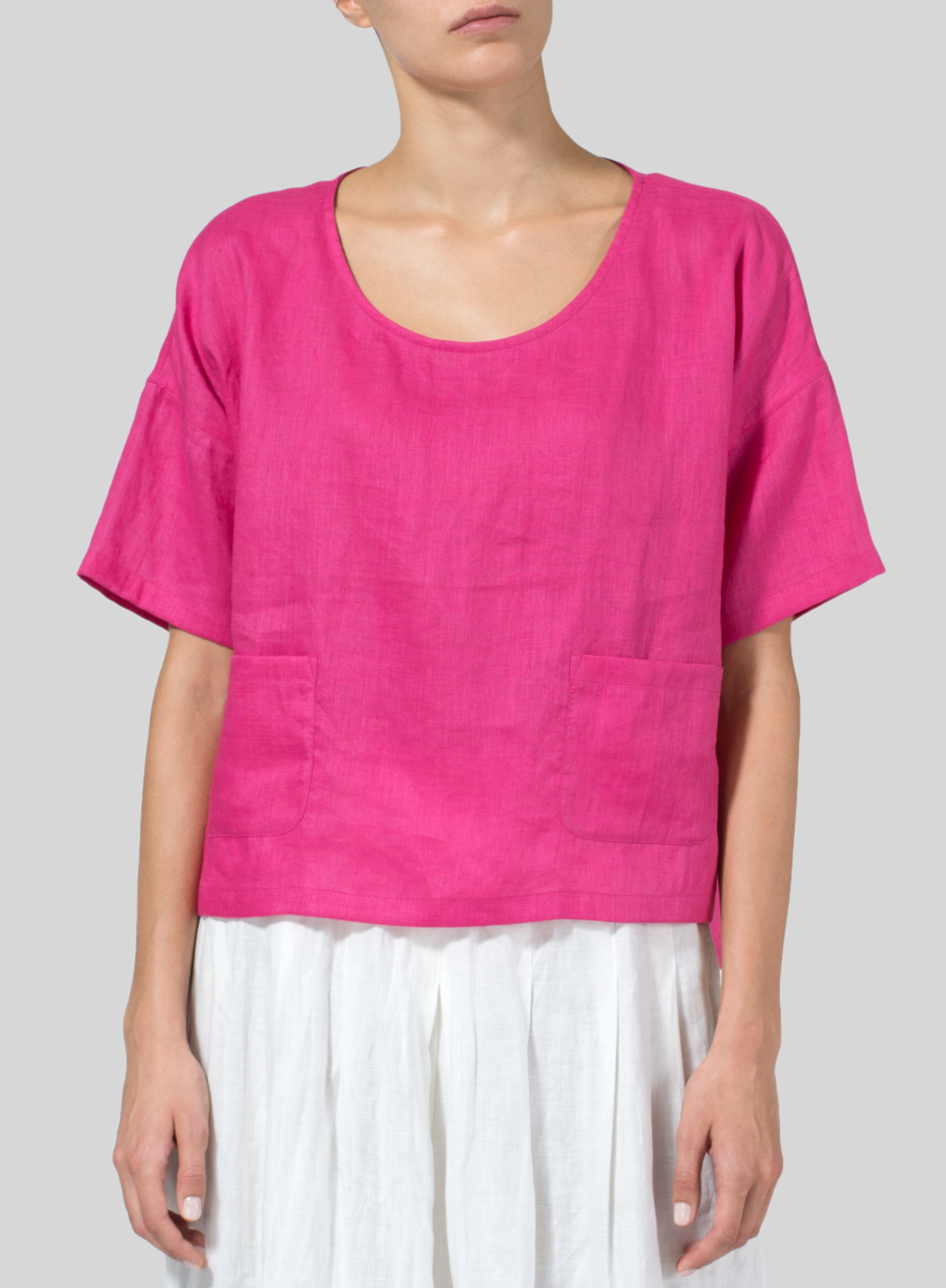 Lightweight Linen Half Sleeve Top