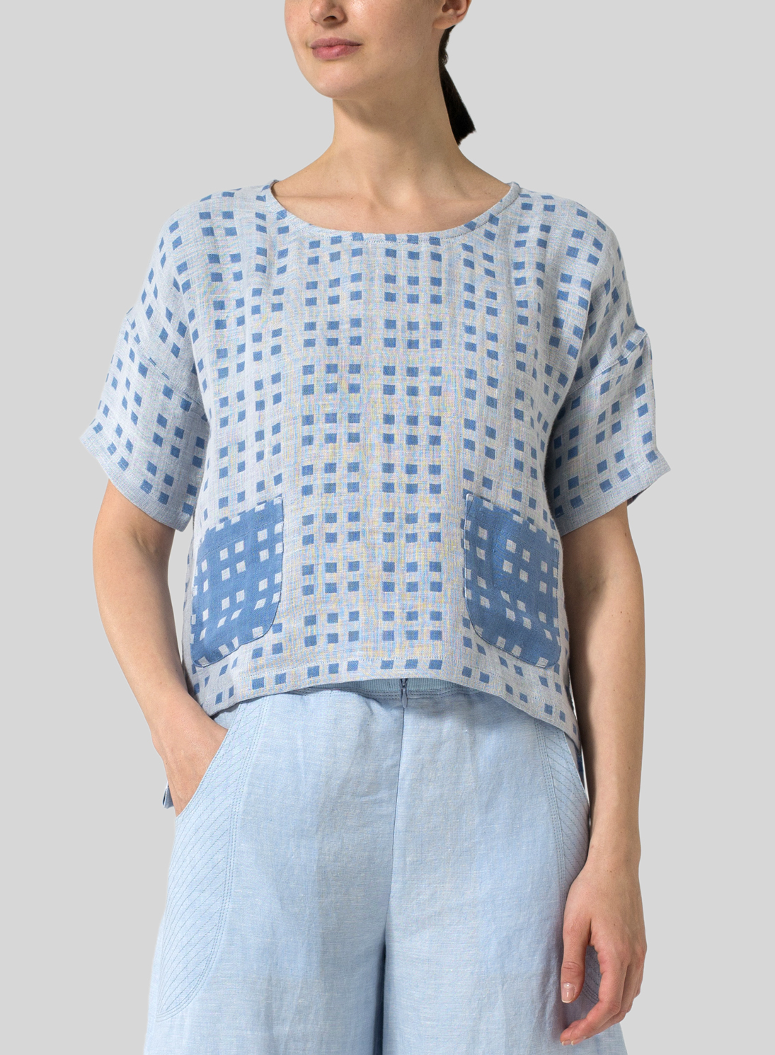 Layered Linen Half Sleeve Top