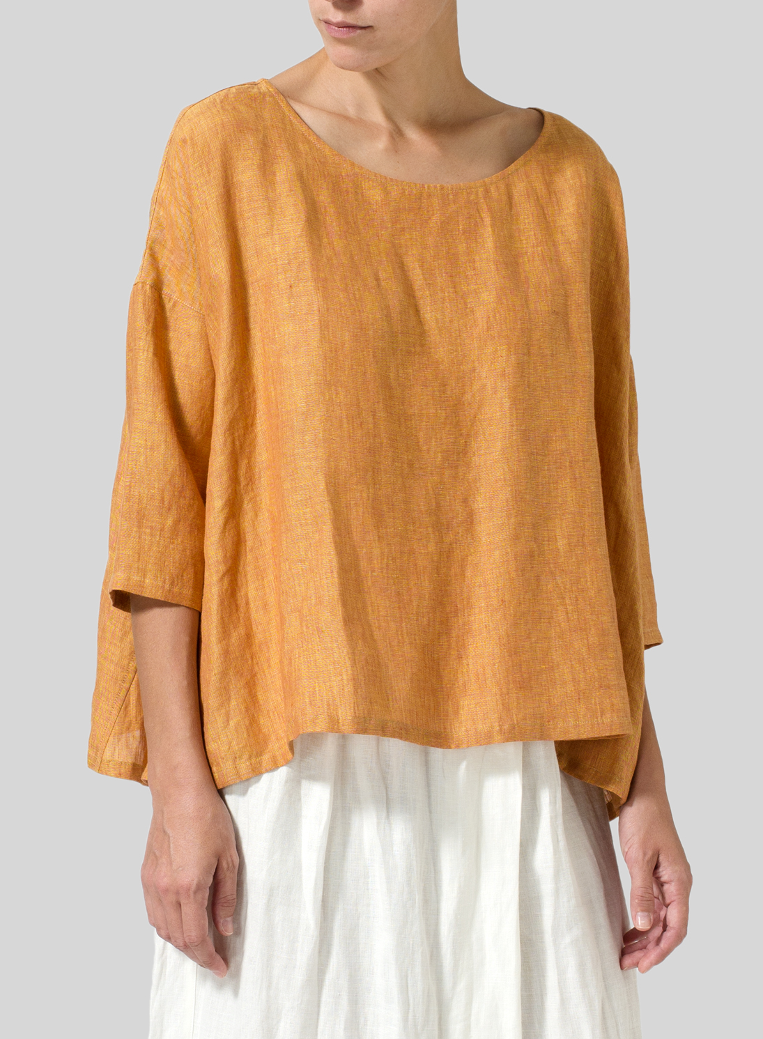 Linen Dropped Shoulder Long Top