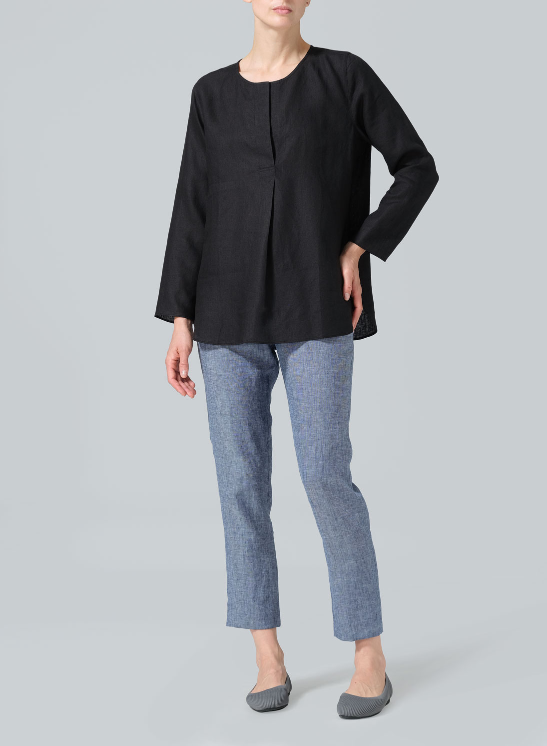 Linen L/S Relaxed Fit Blouse