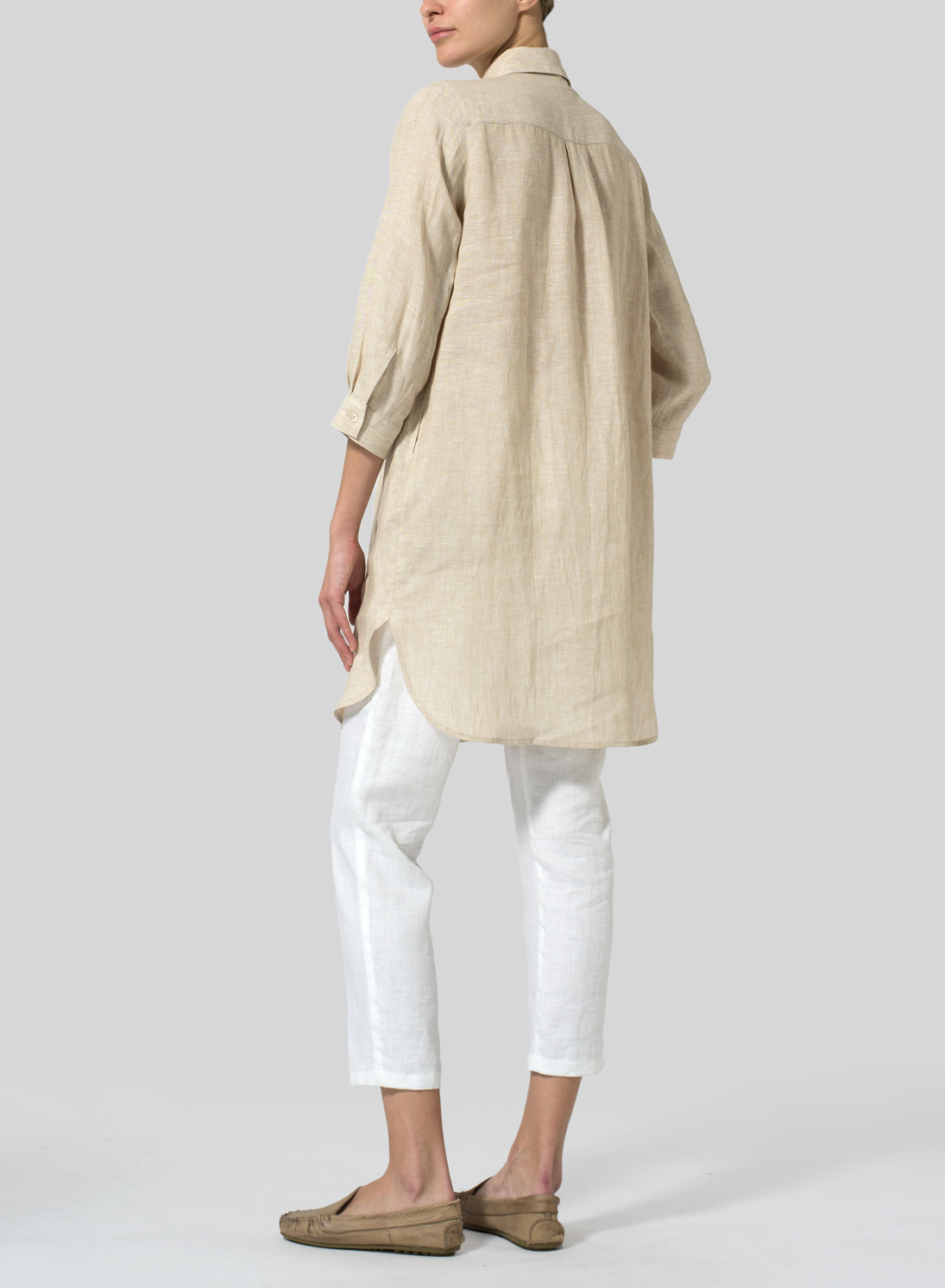 Linen Classic Shirt Tunic Plus Size