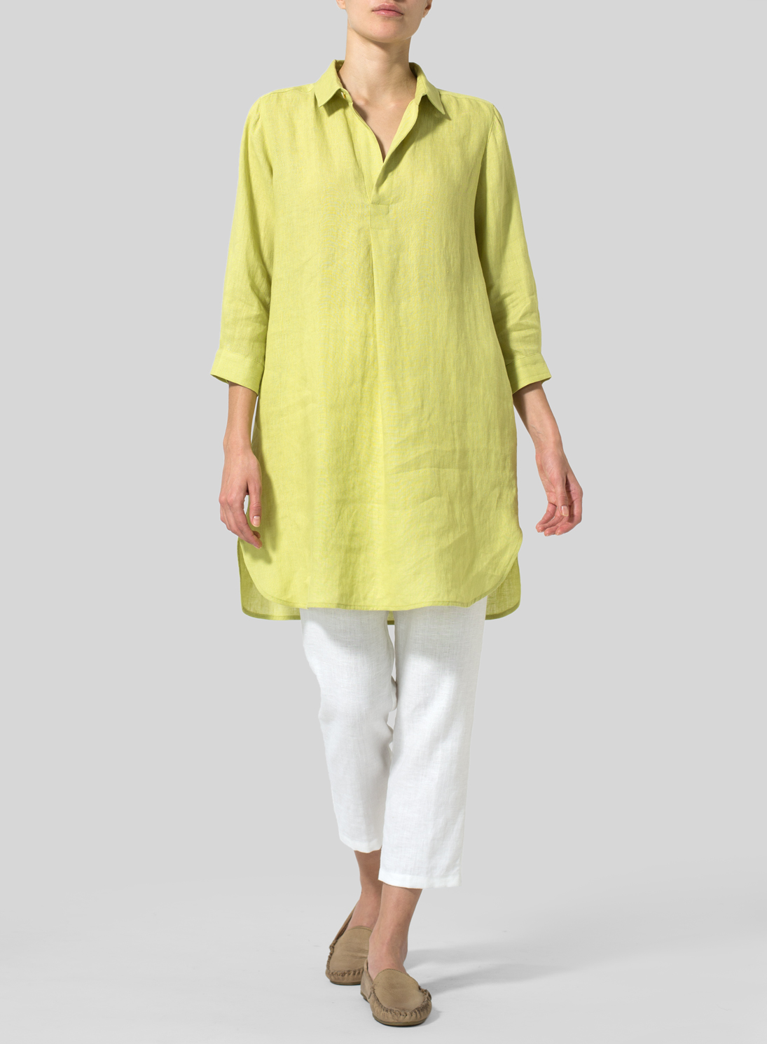 Linen Classic Shirt Tunic Plus Size