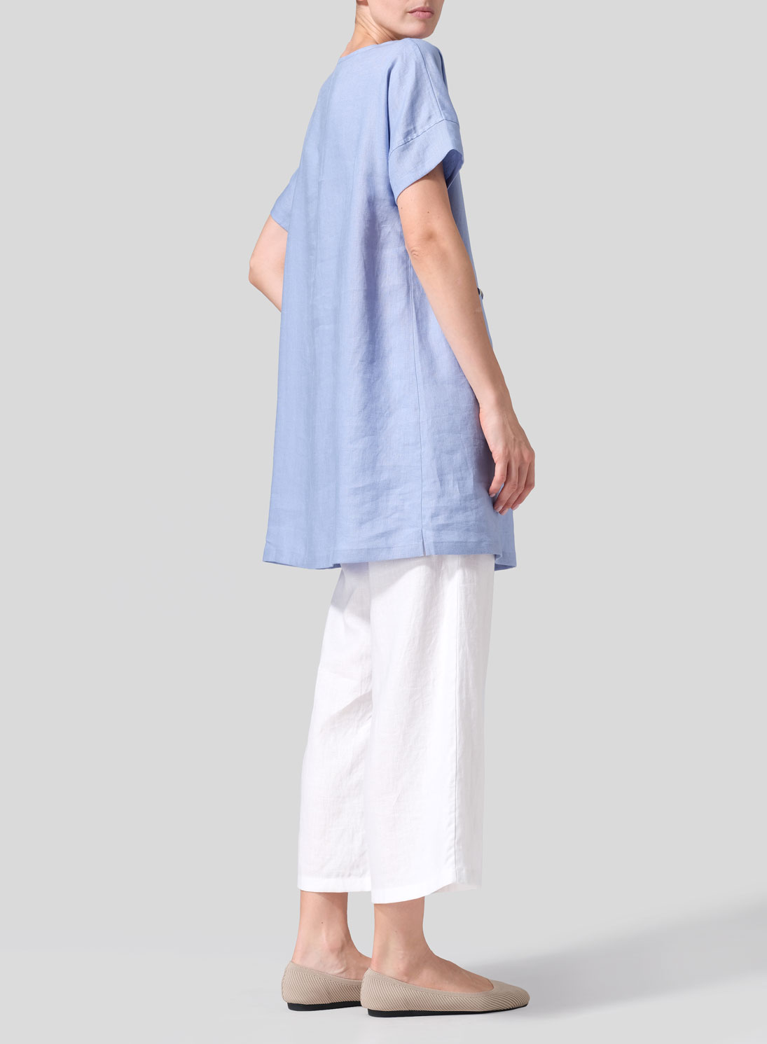 Linen Sweetheart Neckline S/S Tunics