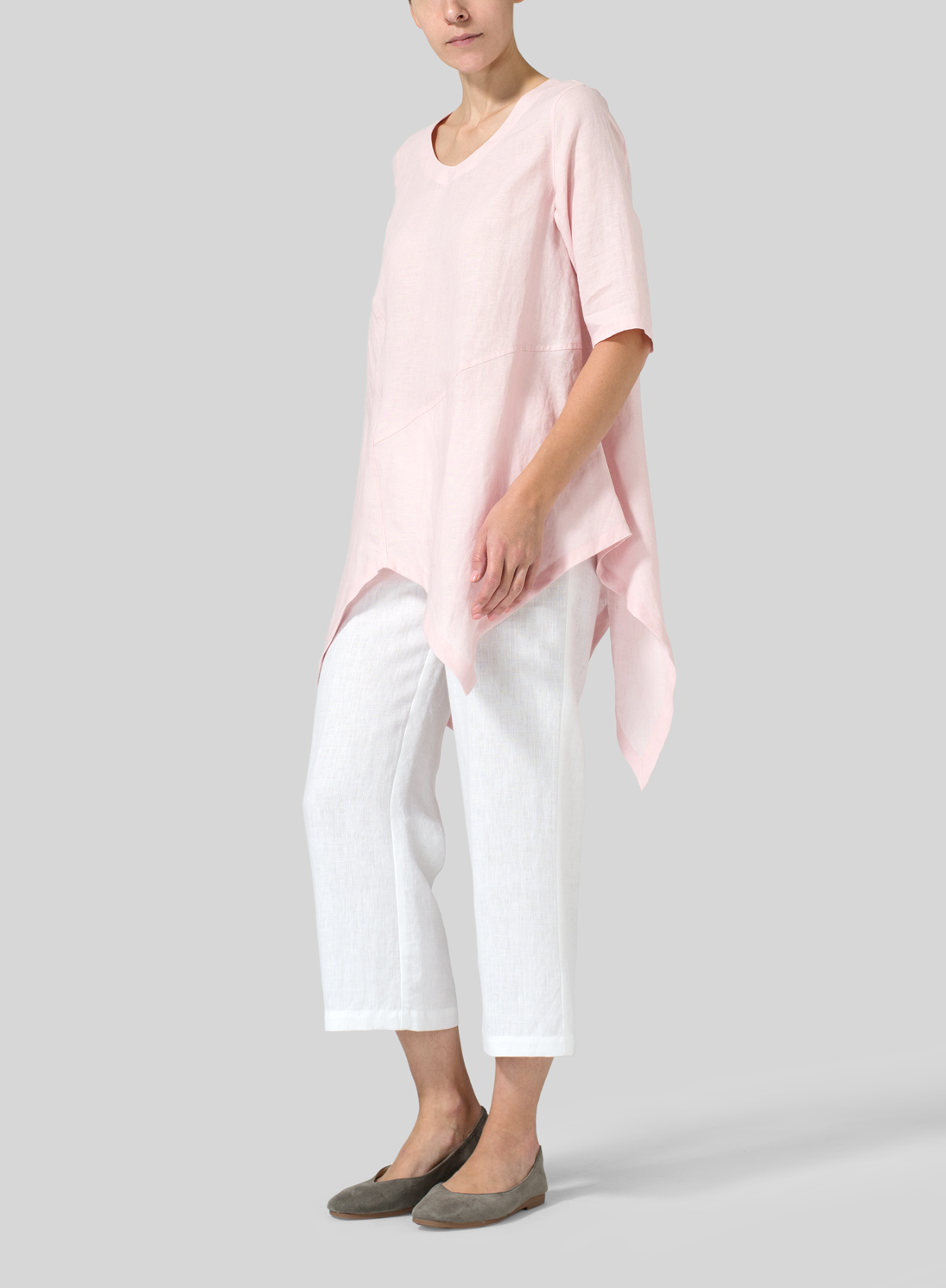 Linen Asymmetrical Hem Tunic