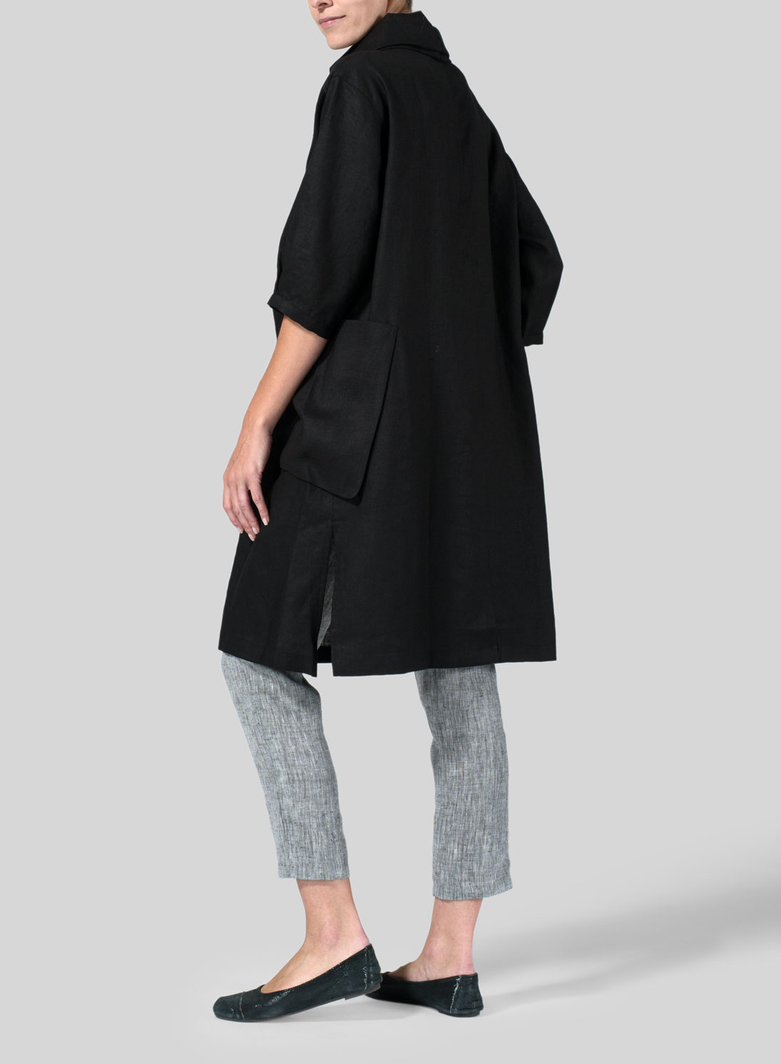 Linen Cowl Neck Oversized Tunic