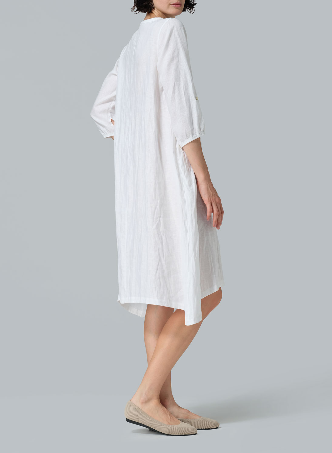 Linen Flare Midi Dress