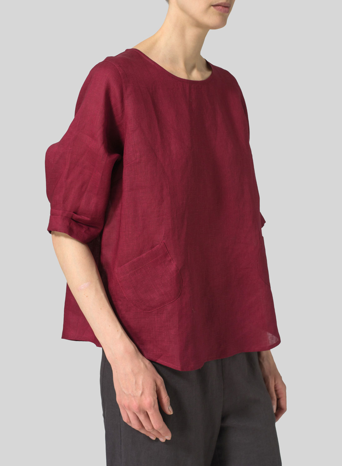 Linen Half Sleeves Top