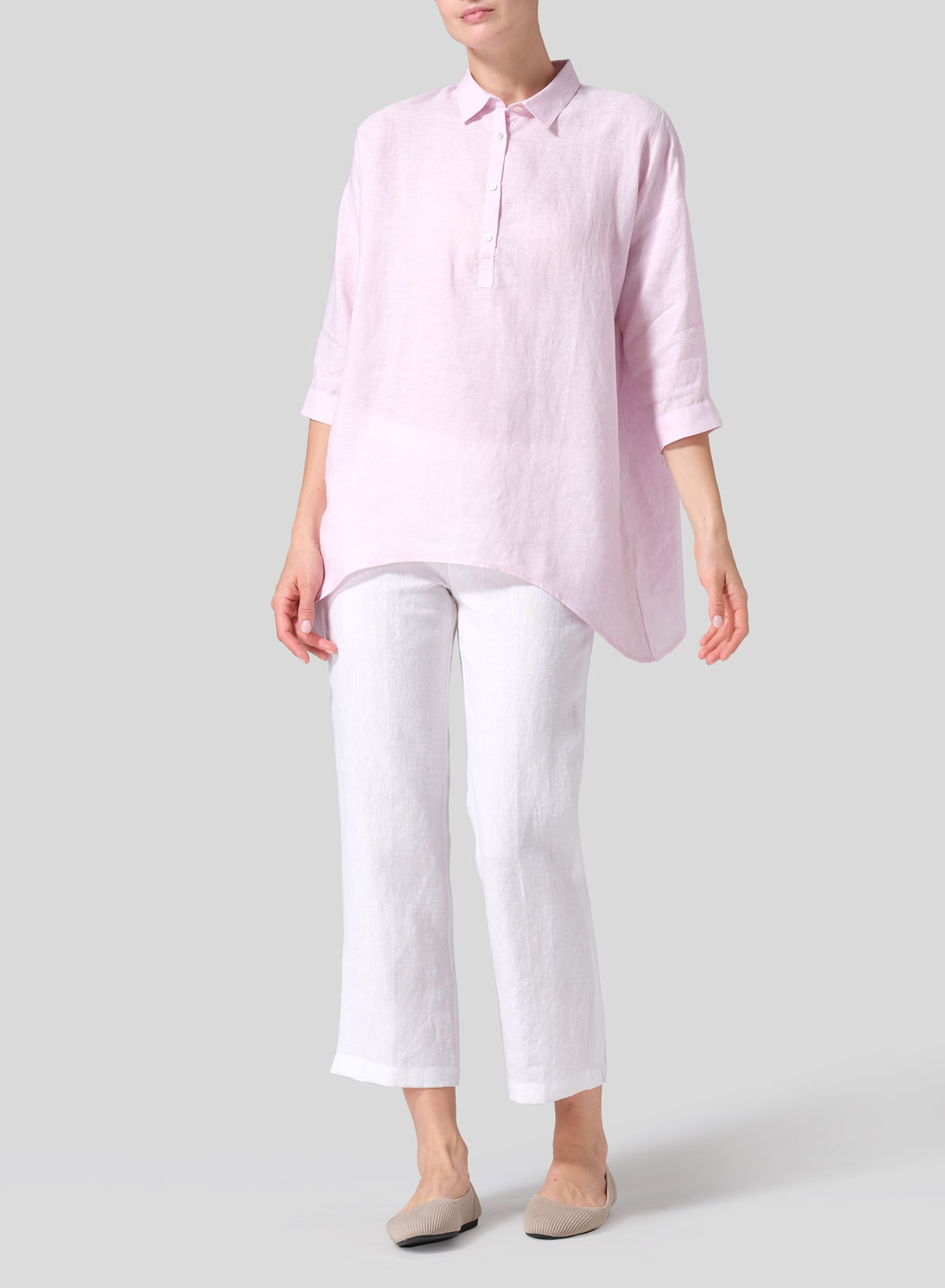 Linen Oversized Straight-Cut Shirt