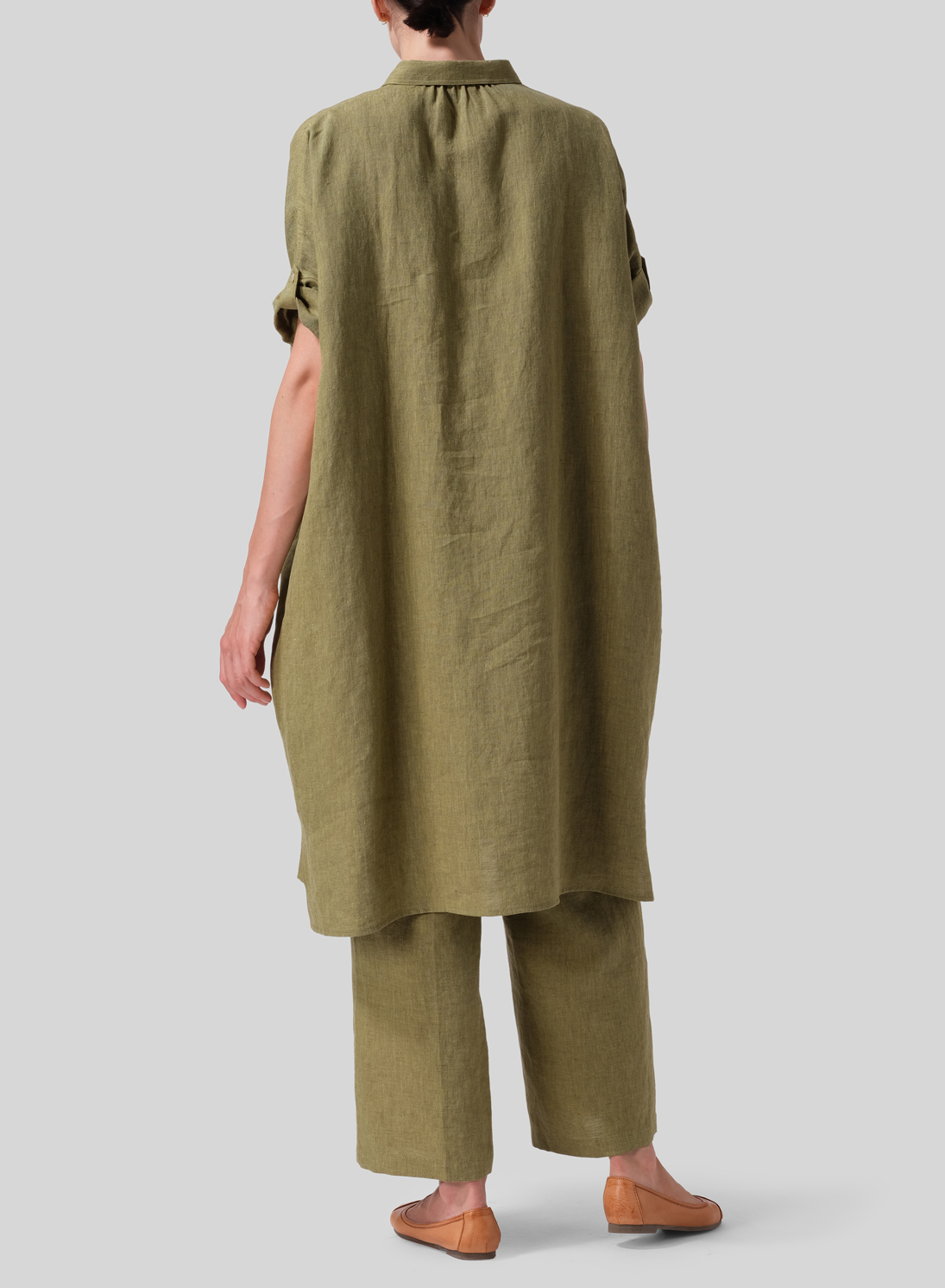 Linen Oversized Monk Tunic - Plus Size