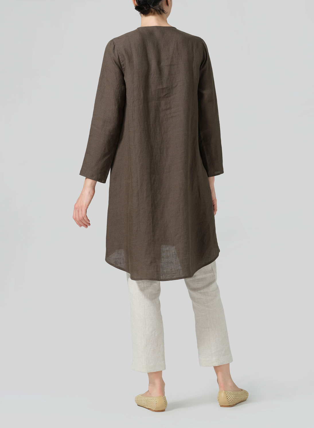 Linen Straight Cut Chinese Button Knots Tunic