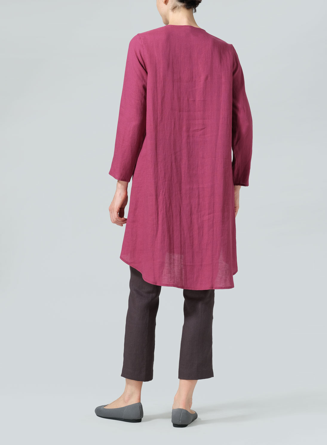 Linen Straight Cut Chinese Button Knots Tunic