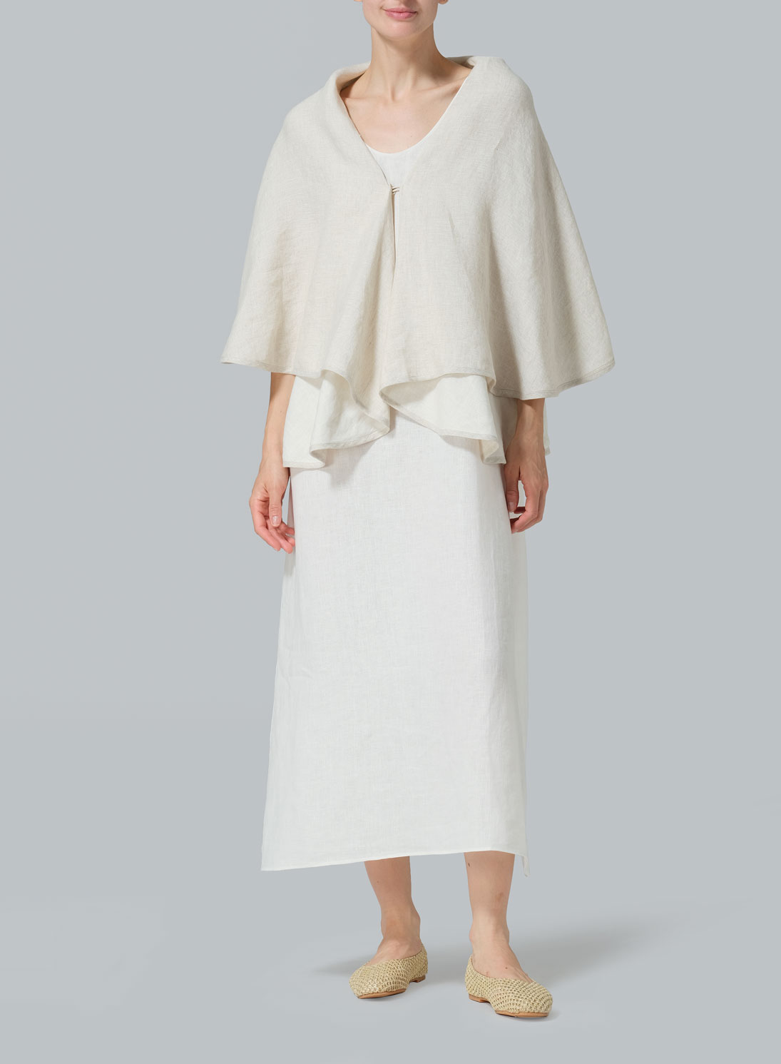 Linen Reversible Cape Jacket