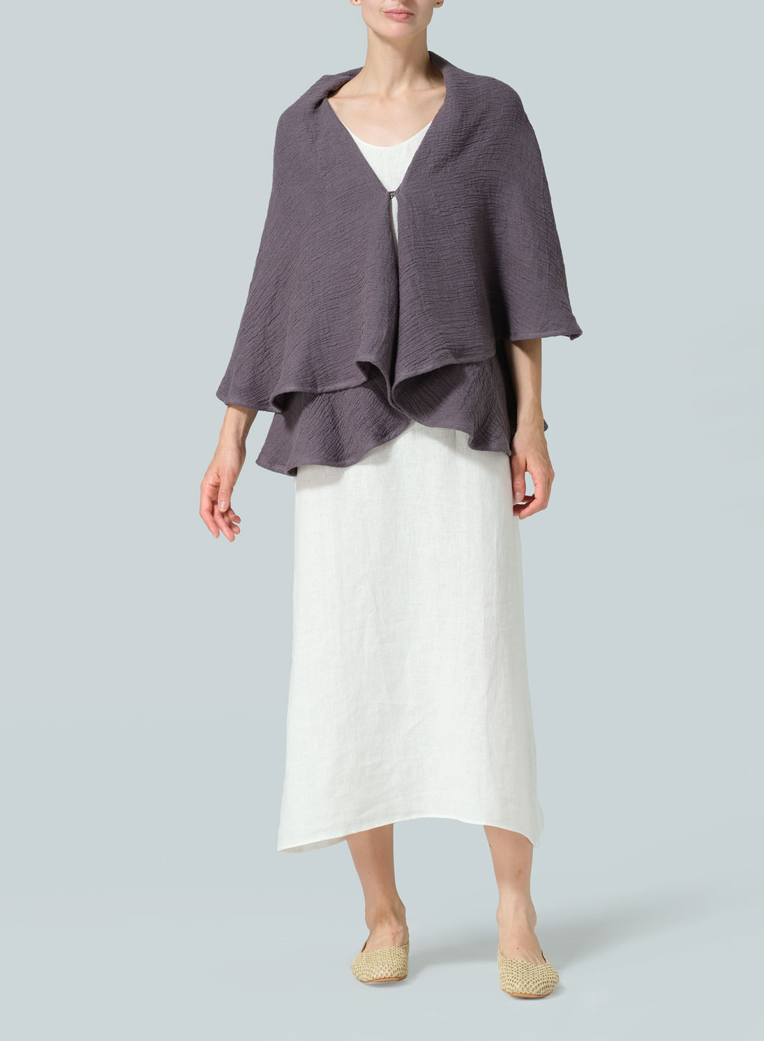 Linen Reversible Cape Jacket