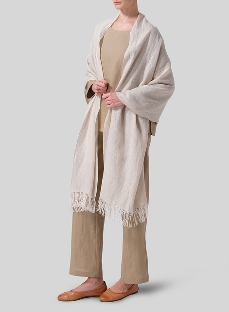 Linen Oat Tassel Scarf 