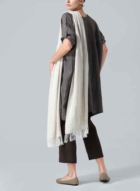 Linen Oat Tassel Scarf 