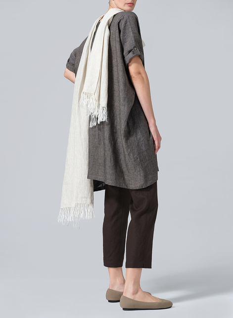 Linen Oat Tassel Scarf 