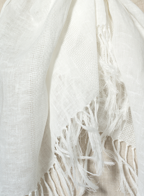 Jacquard Ivory White Scarf