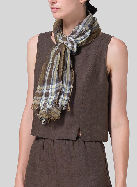 Linen Plaid Scarf 