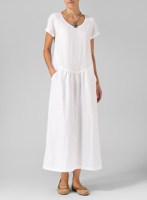 Linen Short Sleeve Dress