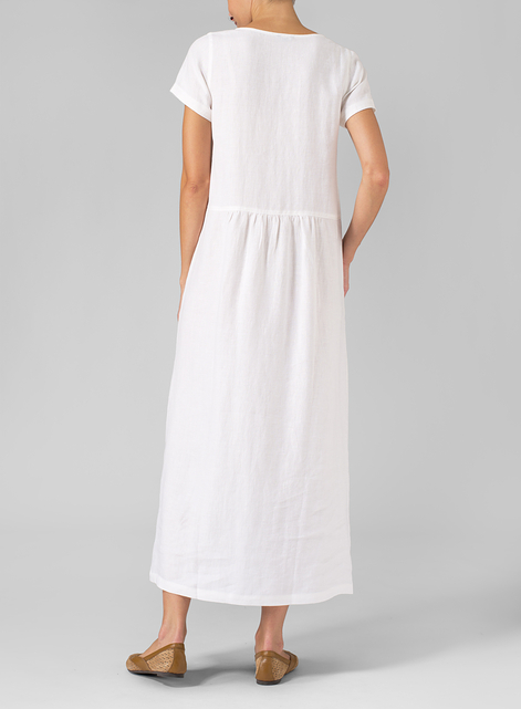 Linen Short Sleeve Dress