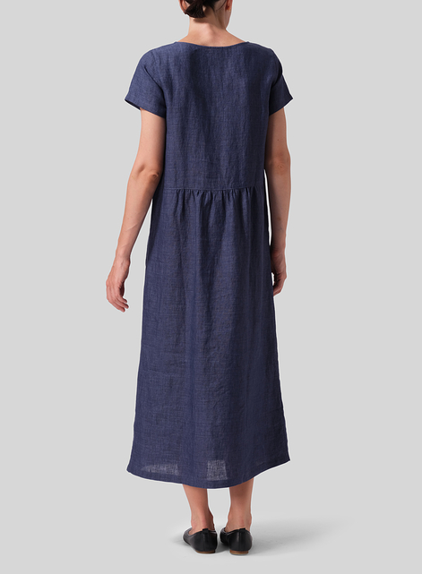 Linen Short Sleeve Dress