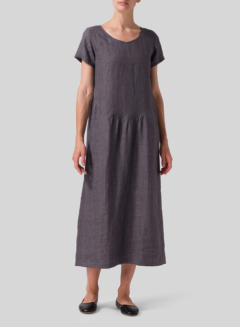 Linen Short Sleeve Dress